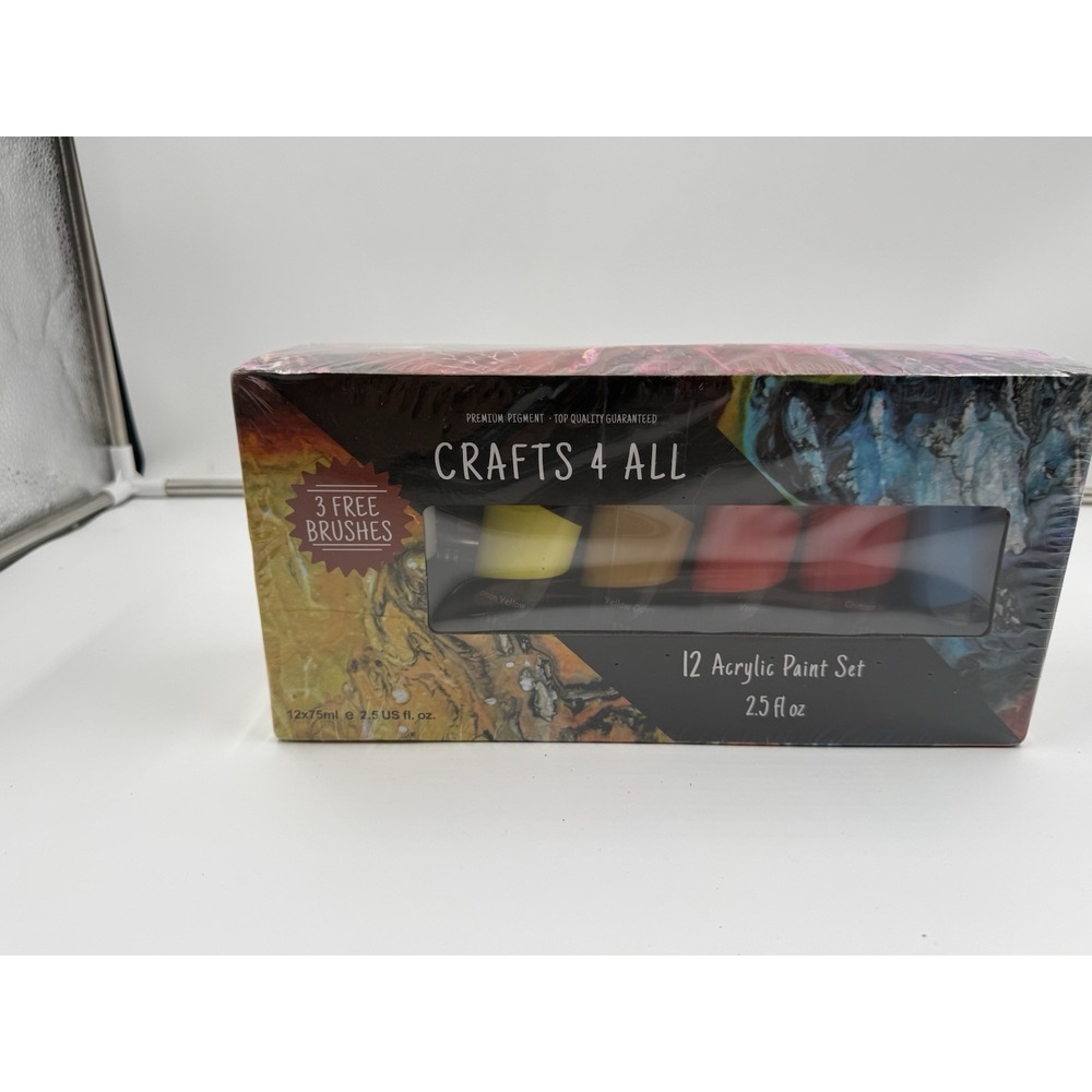 Craft For All Acrylic Paint Set Art Paint For Cancas 2.5fl Oz 12 Acrylic Set